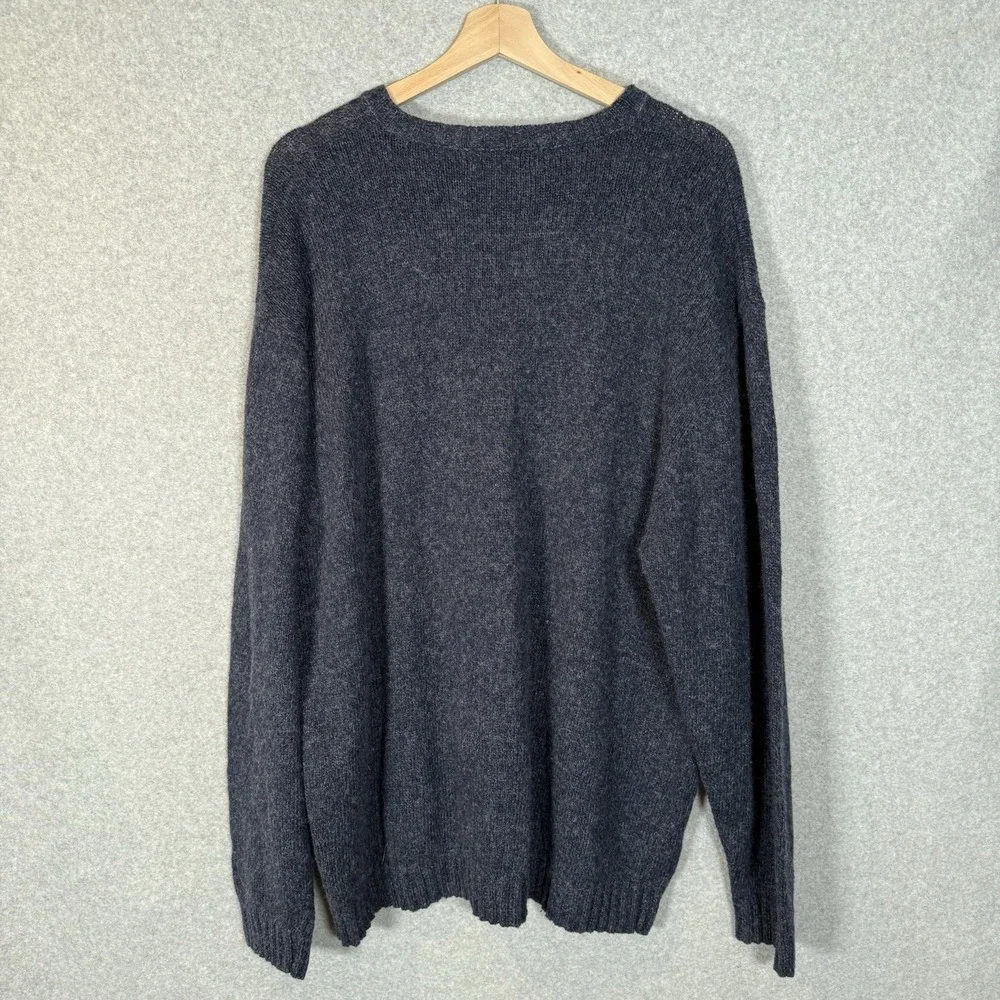 Vintage‎ Cherokee Wool Sweater Mens XXL Navy Blue V Neck